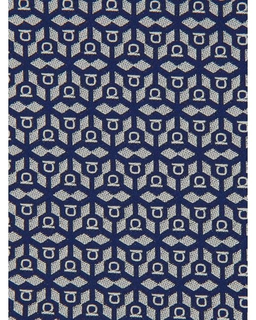 Ferragamo Blue Monogrammed Tie for men