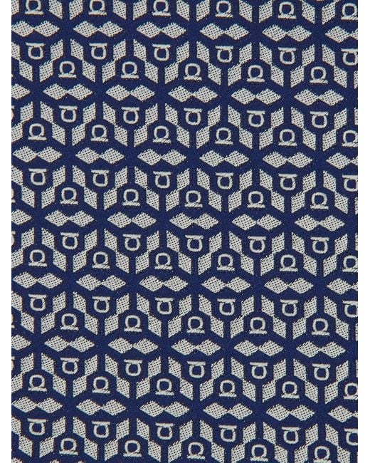 Ferragamo Blue Monogrammed Tie for men