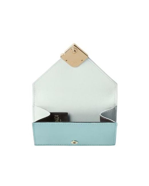 Fendi Blue Ff Diamonds Micro Trifold Wallet