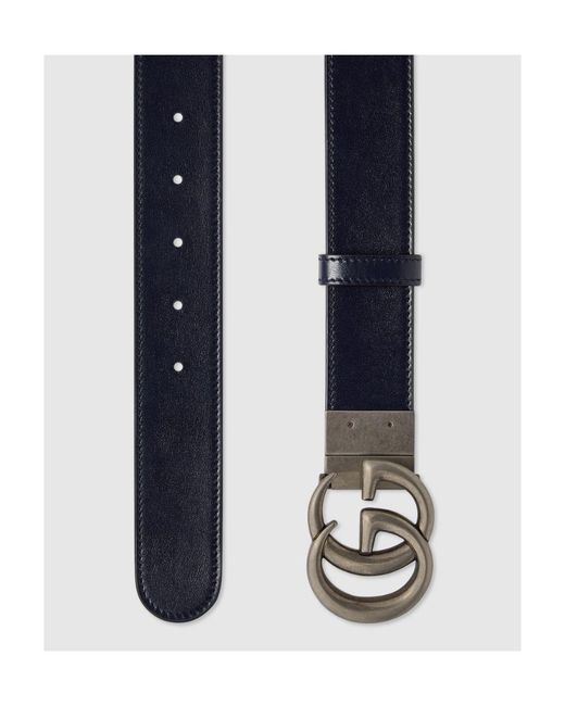 Gucci White Gg Marmont Reversible Buckle Belt for men