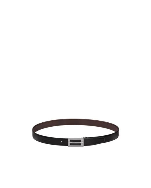 Longchamp White Delta Double-Sided Belt for men