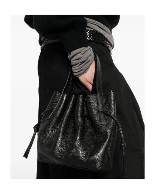 Yuzefi Black Drawstring Handbag