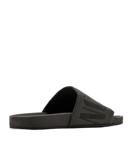 Balenciaga Black Logo Printed Pool Slides for men