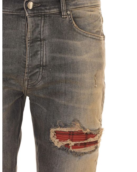 Amiri Gray Belt-Loop Jeans for men