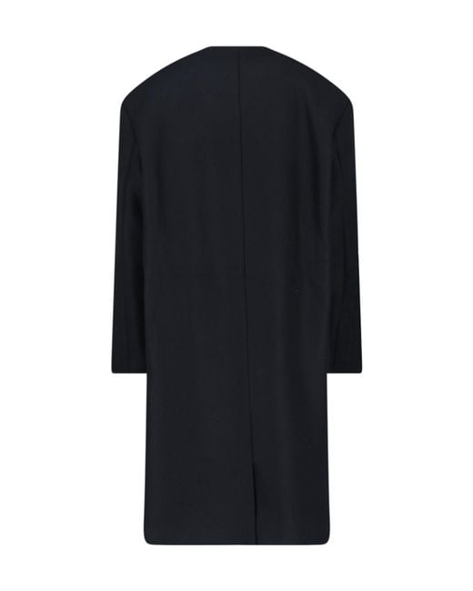 Calvin Klein Black Crewneck Long Coat
