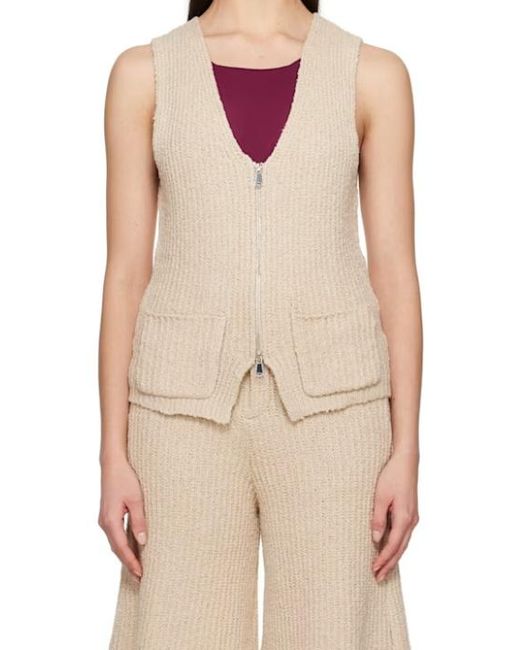 AYA MUSE Natural Elastic Ribbed Knitted Jacket