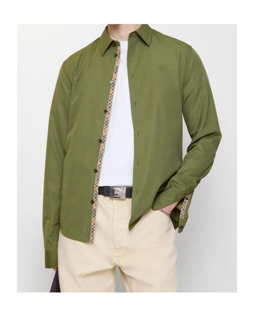 Burberry Green Regular Fit Cotton Poplin Shirt for men