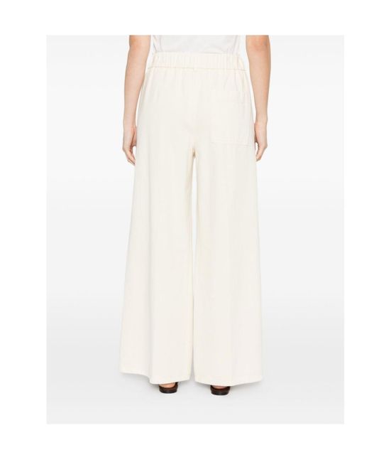 Forte_forte White Elasticated Trousers