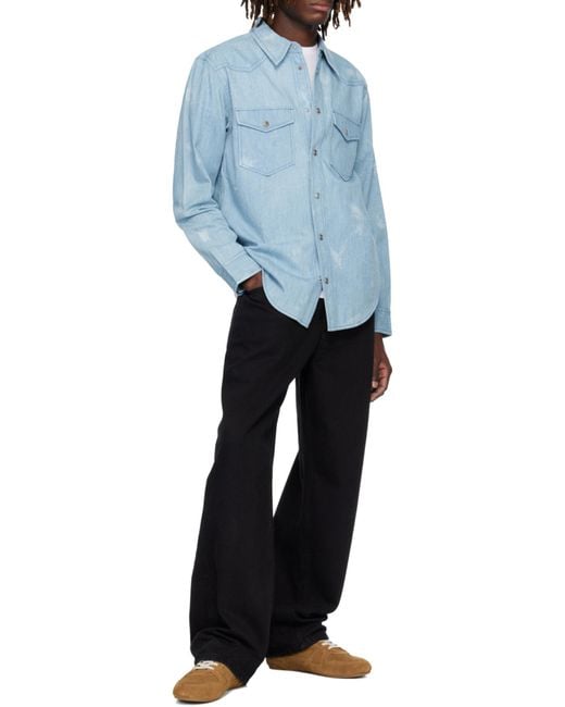 Isabel Marant Blue Tasco Washed Denim Shirt for men