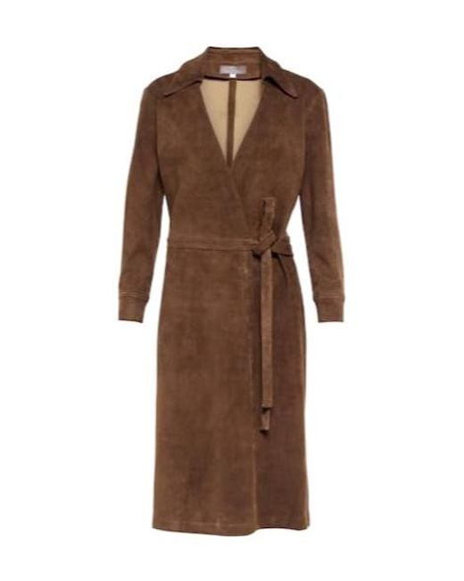 Stouls Brown Ross Suede Wrap Midi Dress