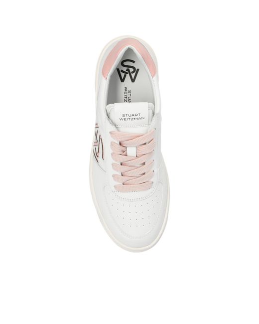 Stuart Weitzman White Lace-Up Low-Cut Casual Shoes