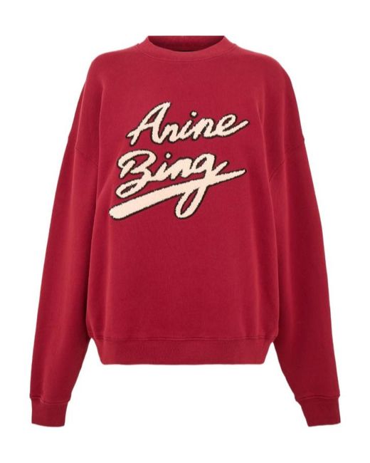Anine Bing Red Crew Sweater