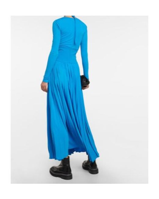 Proenza Schouler Blue Cutout Jersey Maxi Dress