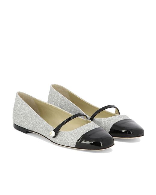Jimmy Choo Multicolor Elisa Giltter Square-Toe Ballerinas