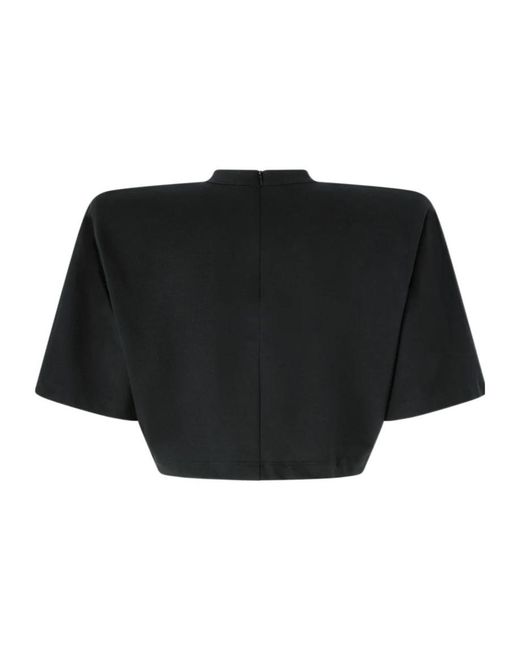 Pinko Black Crewneck Cropped T-Shirt