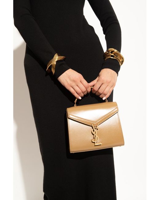 Saint Laurent Metallic Cassandra Mini Top Handle Bag