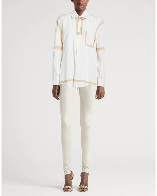 Maison Margiela White Solid Color Long Sleeve Shirt