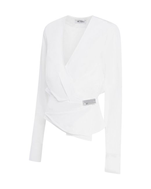 The Attico White The V-Neck Blouse