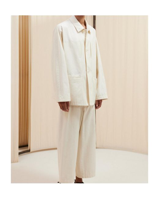 Lemaire White Straight Hem Shirt Jacket for men