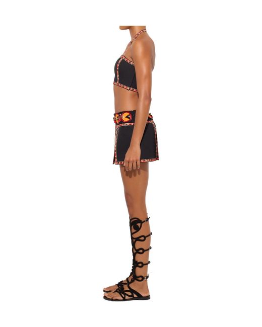 Emilio Pucci Orange Pucci Embellished Trim Mini Skirt