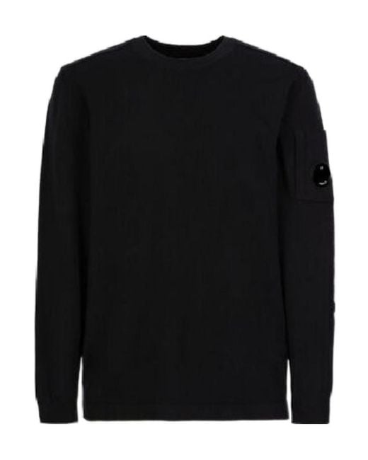 C P Company Black Logo Patch Sweater for men