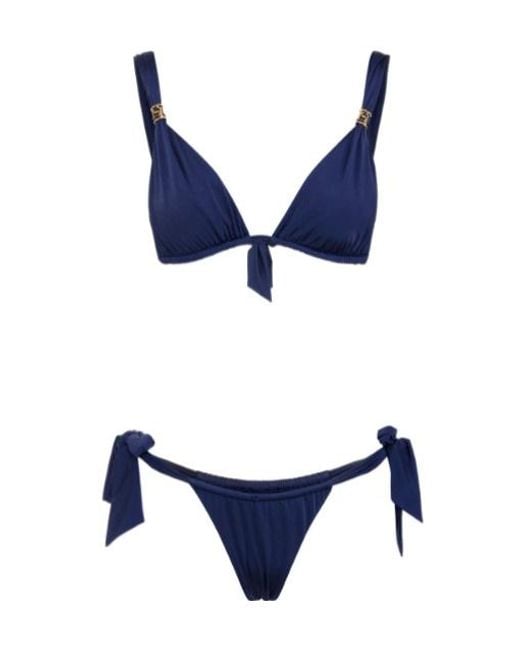 Elisabetta Franchi Blue Triangle Cup Bikini Set