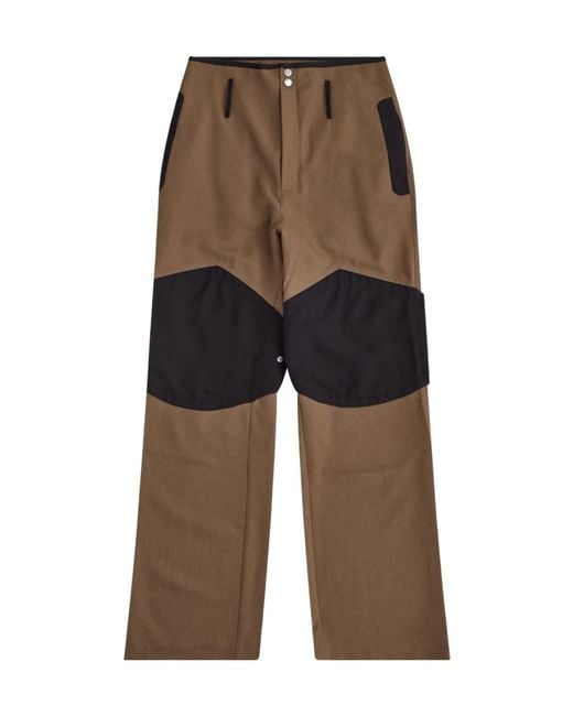 Kiko Kostadinov Brown Contrast Panel Pants for men