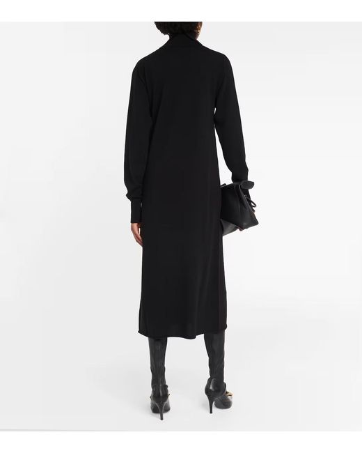 Jil Sander Black Cashmere Midi Dress