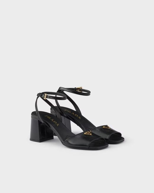 Prada Black Leather Sandals