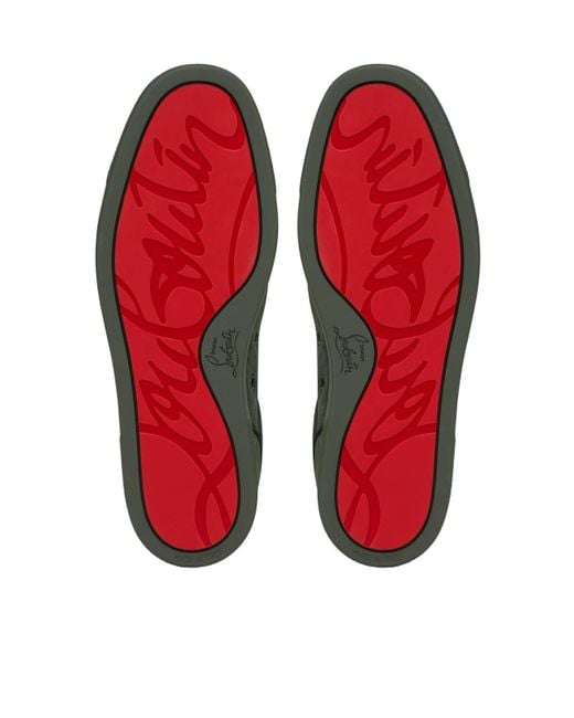 Christian Louboutin Green Studded Low-Top Sneakers for men