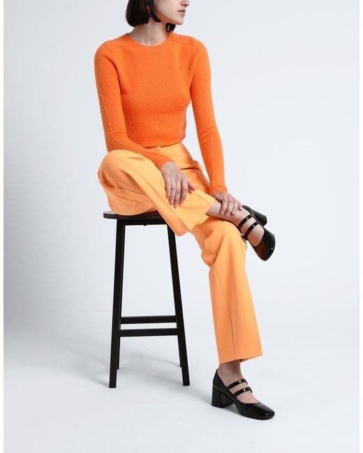 MAX&Co. Orange Lightweight Knit Crew Neck Long Sleeve Top