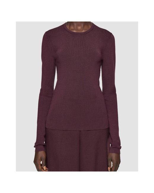 Joseph Purple Long-Sleeve Round-Neck Sweater