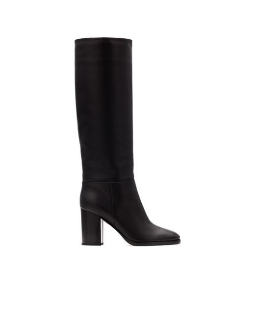 Gianvito Rossi Black Round-Head Boots