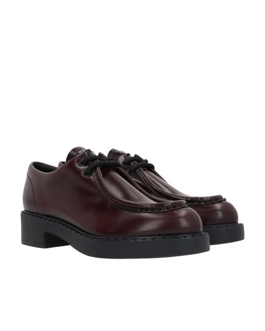 Prada Brown Round Toe Business Dress Shoes