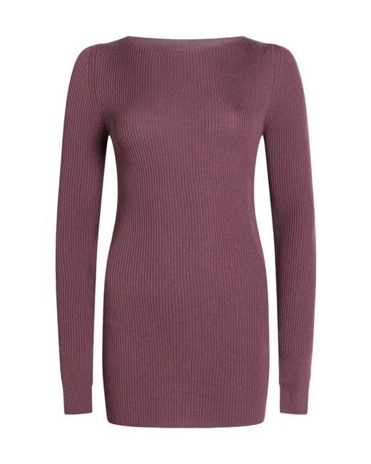 Rick Owens Purple Solid-Color Lightweight Knit Top