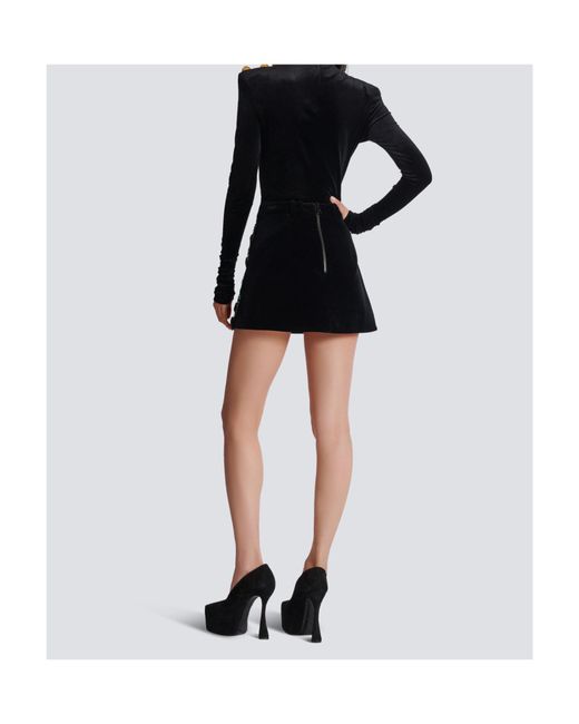 Balmain Black A-Line Skirt