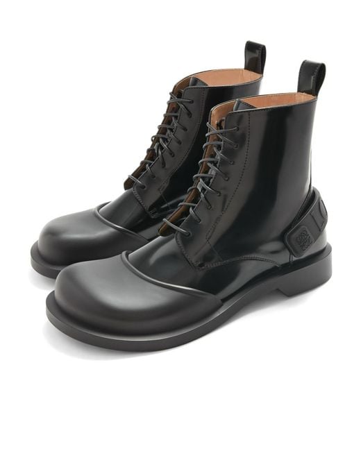 Loewe Black Campo Round Toe Lace-Up Boots for men