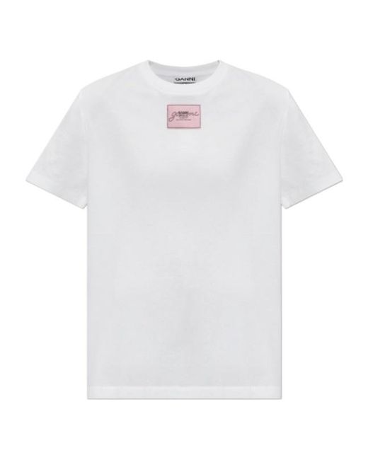 Ganni White Printed T-Shirt