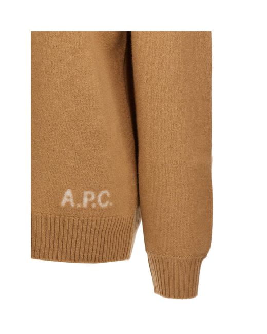 A.P.C. Brown Turtleneck Long-Sleeved Jumper for men