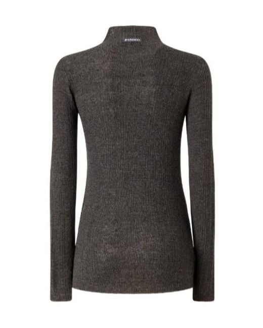 Pinko Black Slim-Fit High-Neck Sweater