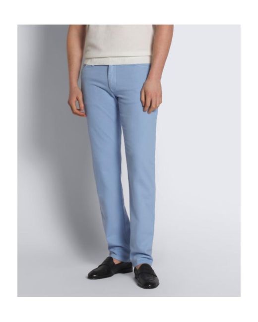 Brioni Blue Five-Pocket Logo-Patch Jeans for men