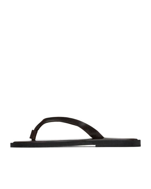 Auralee Brown Flat Flip-Flops