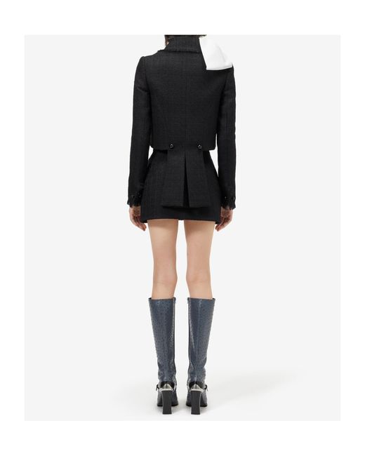 McQueen Black Light Tweed Mini Skirt