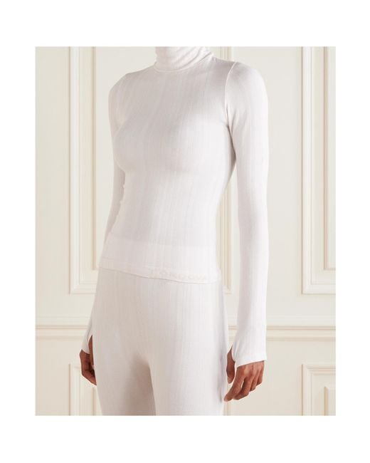 CORDOVA White Ribbed Turtleneck T-Shirt