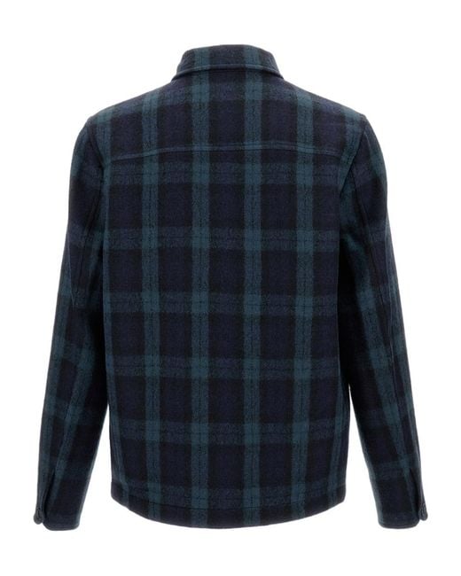 Paul Smith Blue Ps Checked Shirt Jacket for men