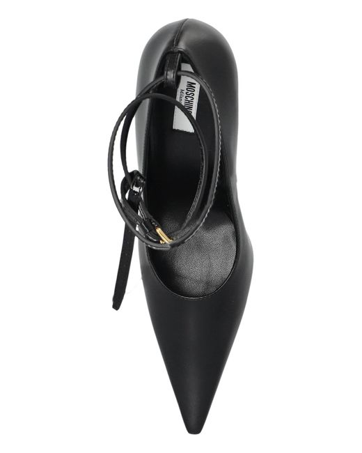 Moschino Black Pointed Toe Heeled Pumps