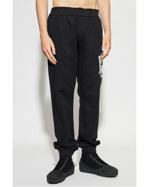 Versace Black Logo-Printed Sweatpants for men