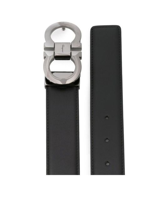 Ferragamo White Ferragamo Gancini Reversible Belt for men