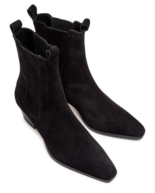 Aeyde Black Agata 35 Suede Ankle Boots
