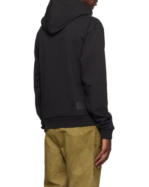 we11done Black Logo-Print Drawstring Hoodie for men